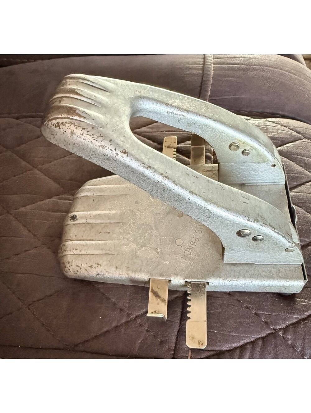 VTG Mutual Centimetric 2 Hole Punch Grey Adjustable Heavy Duty No. 200 USA MADE